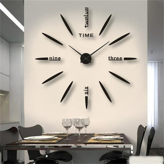 Wall Clock | Large Mirror Finish Modern Design | Acrylic Construction | Elegant Home Decor