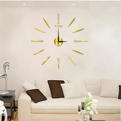 Wall Clock | Large Mirror Finish Modern Design | Acrylic Construction | Elegant Home Decor