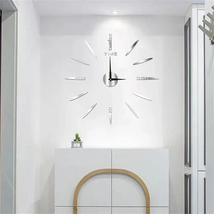 Wall Clock | Large Mirror Finish Modern Design | Acrylic Construction | Elegant Home Decor
