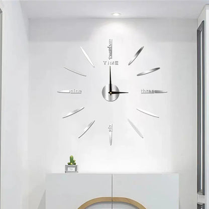 Wall Clock | Large Mirror Finish Modern Design | Acrylic Construction | Elegant Home Decor