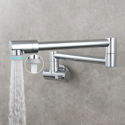 Wall-Mounted Pot Filler Faucet | Low-Profile Swivel Spout | Single-Handle Copper | 19.5 in Reach