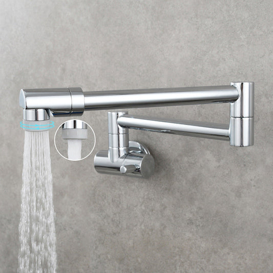 Wall-Mounted Pot Filler Faucet | Low-Profile Swivel Spout | Single-Handle Copper | 19.5 in Reach