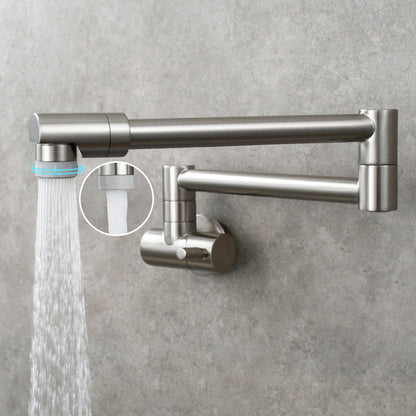 Wall-Mounted Pot Filler Faucet | Low-Profile Swivel Spout | Single-Handle Copper | 19.5 in Reach
