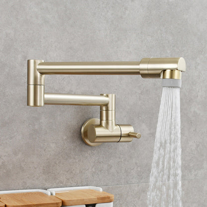 Wall-Mounted Pot Filler Faucet | Low-Profile Swivel Spout | Single-Handle Copper | 19.5 in Reach