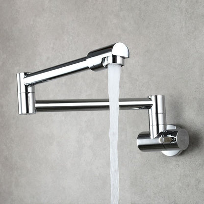 Wall-Mounted Pot Filler Faucet | Low-Profile Swivel Spout | Single-Handle Copper | 19.5 in Reach