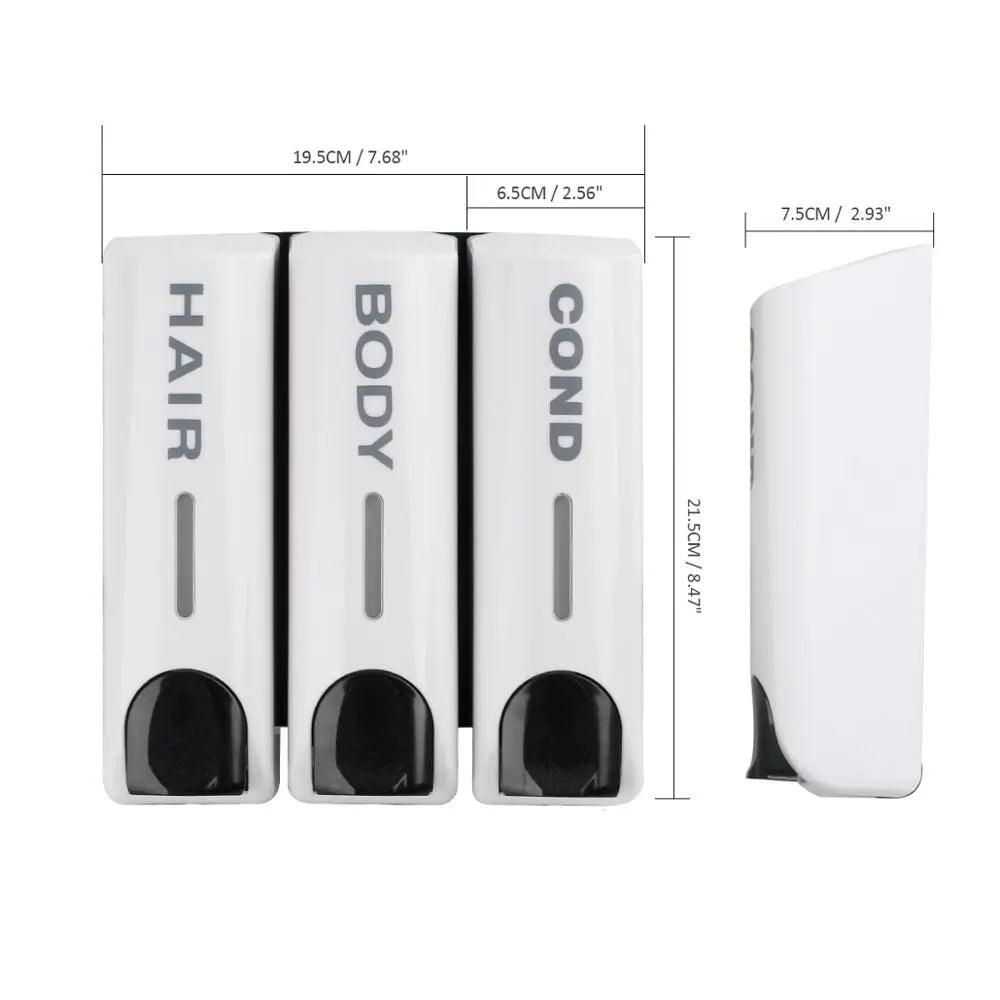 Wall-Mounted Shower Dispenser | 350ml Refillable Pump | Transparent Reservoir | Space-Saving