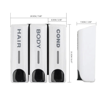 Wall-Mounted Shower Dispenser | 350ml Refillable Pump | Transparent Reservoir | Space-Saving