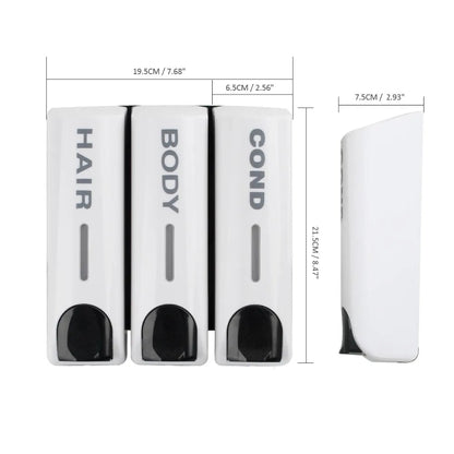 Wall-Mounted Shower Dispenser | 350ml Refillable Pump | Transparent Reservoir | Space-Saving