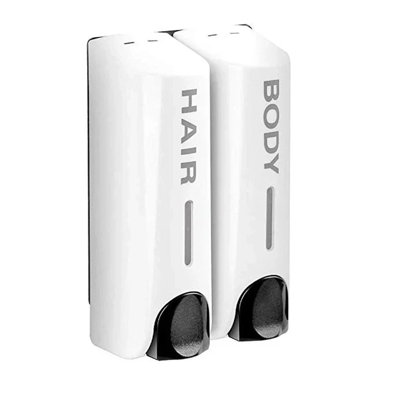 Wall-Mounted Shower Dispenser | 350ml Refillable Pump | Transparent Reservoir | Space-Saving