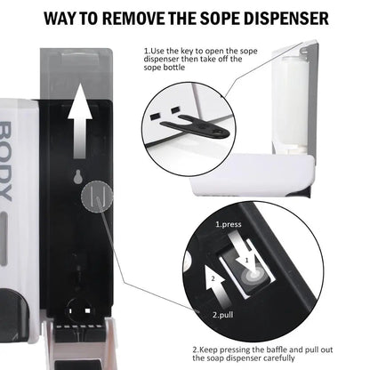 Wall-Mounted Shower Dispenser | 350ml Refillable Pump | Transparent Reservoir | Space-Saving