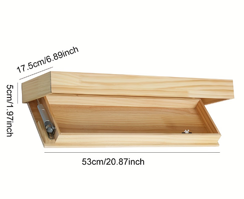 Wall Shelf | Hidden-Compartment Flap | Wood Finish | Space-Saving