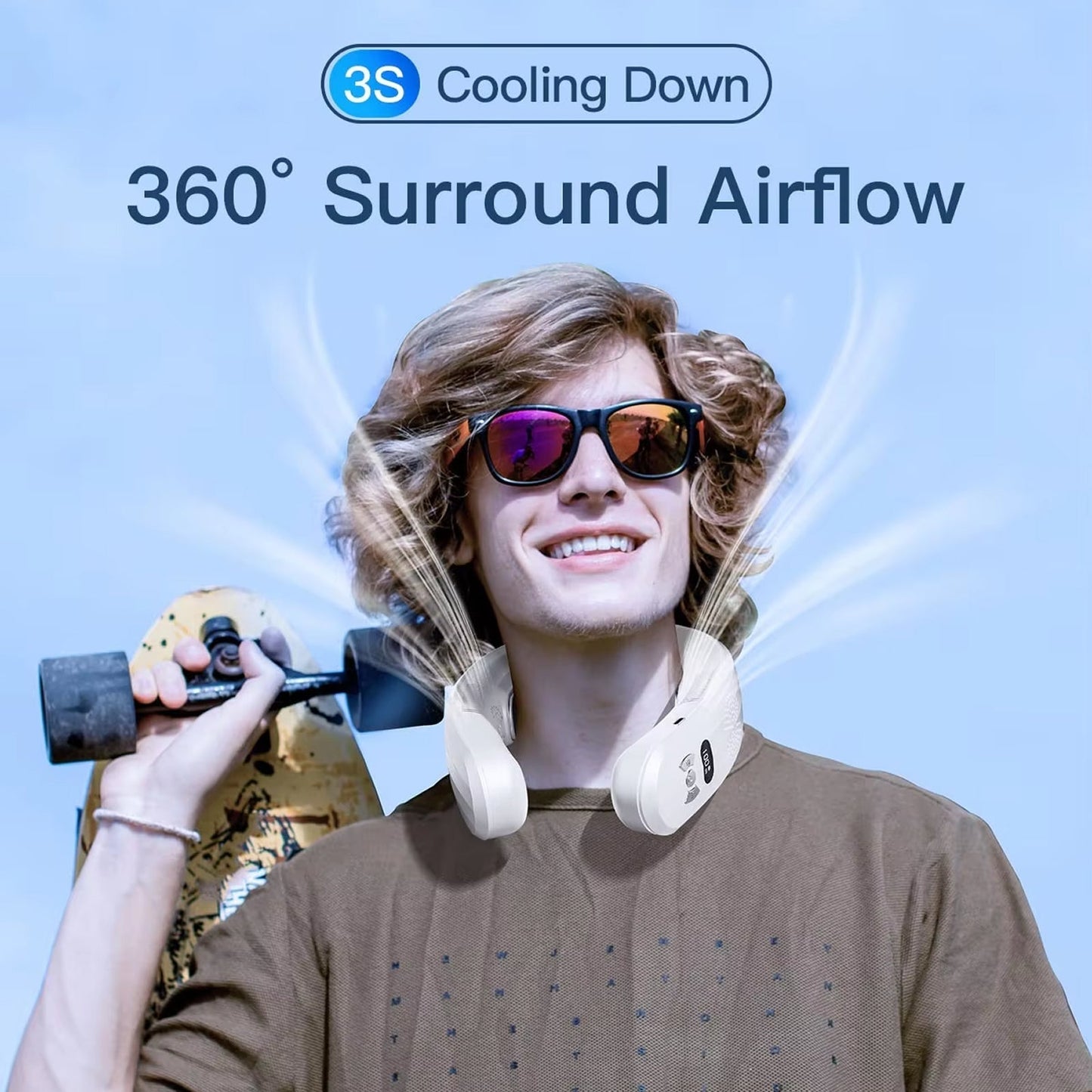 Wearable Neck Fan | Cooling & Heating | 8-Hour Battery | Whisper-Quiet