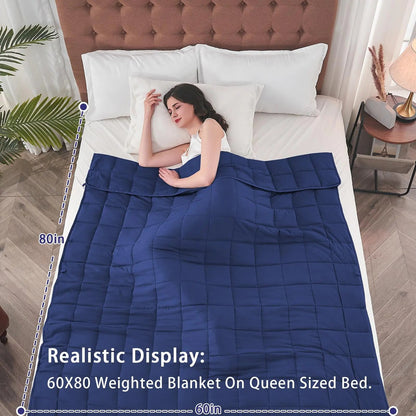 Weighted Blanket | Cooling Breathable Microfiber | Even Weight Distribution & Glass Beads