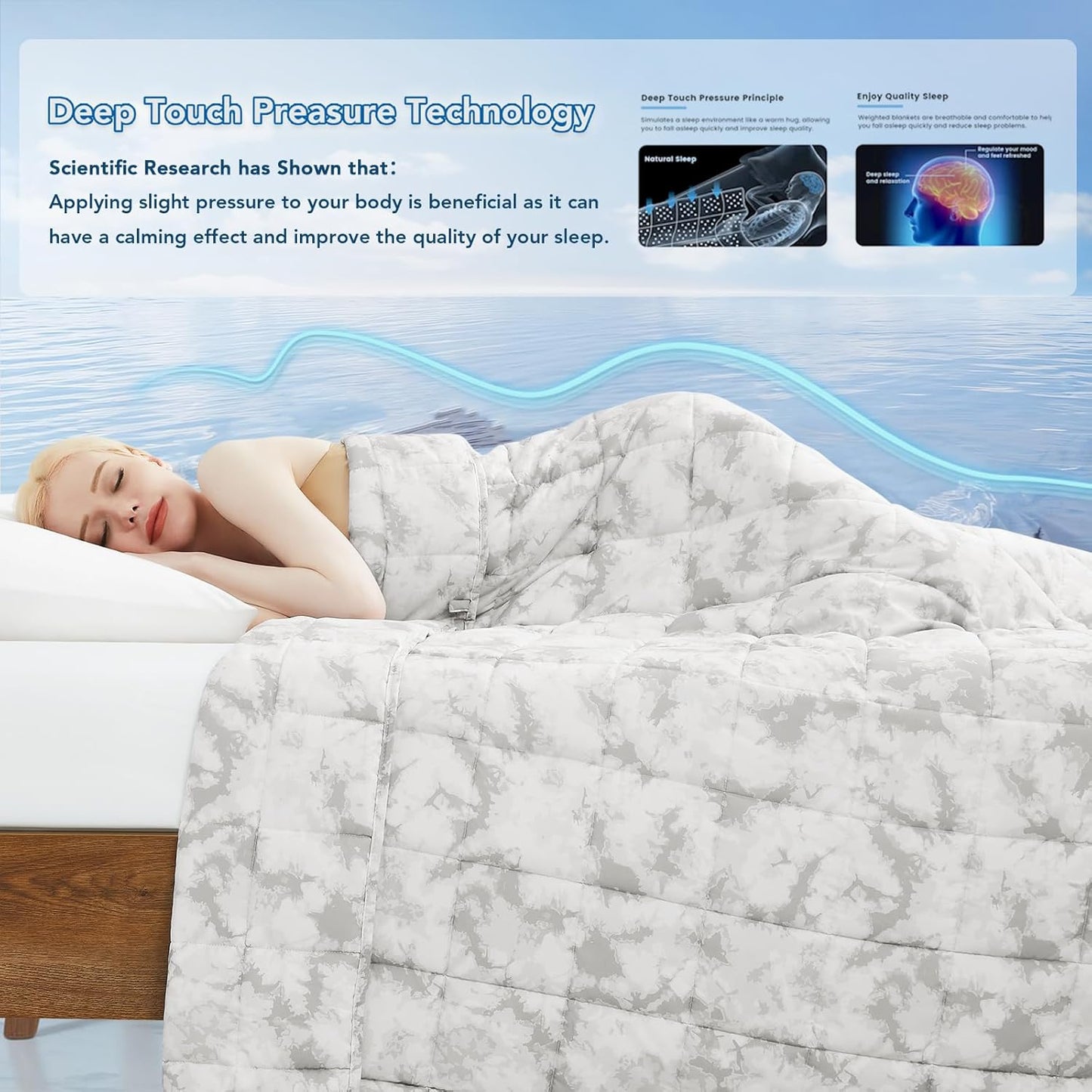 Weighted Blanket for Adults | Cooling Microfiber Breathable | Even Weight Distribution & Stress Relief
