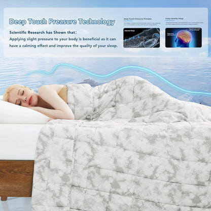 Weighted Blanket for Adults | Cooling Microfiber Breathable | Even Weight Distribution & Stress Relief