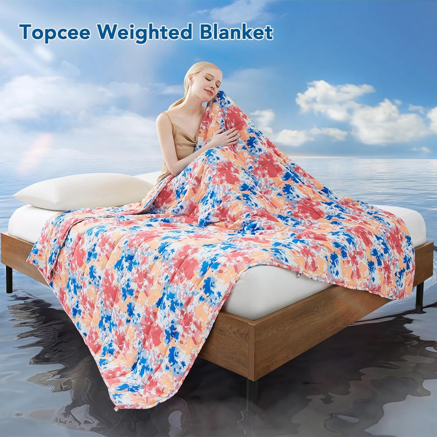 Weighted Blanket for Adults | Cooling Microfiber Breathable | Even Weight Distribution & Stress Relief