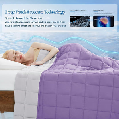 Weighted Blanket for Adults | Cooling Microfiber Breathable | Even Weight Distribution & Stress Relief