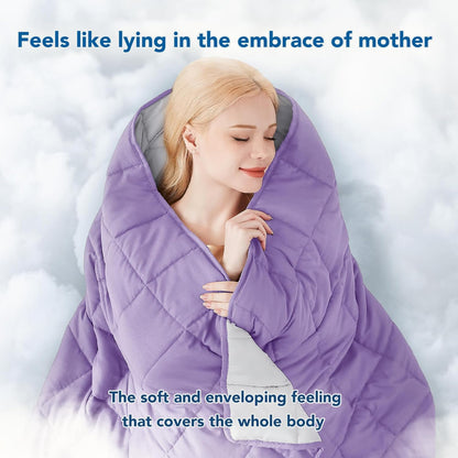 Weighted Blanket for Adults | Cooling Microfiber Breathable | Even Weight Distribution & Stress Relief