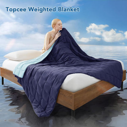 Weighted Blanket for Adults | Cooling Microfiber Breathable | Even Weight Distribution & Stress Relief