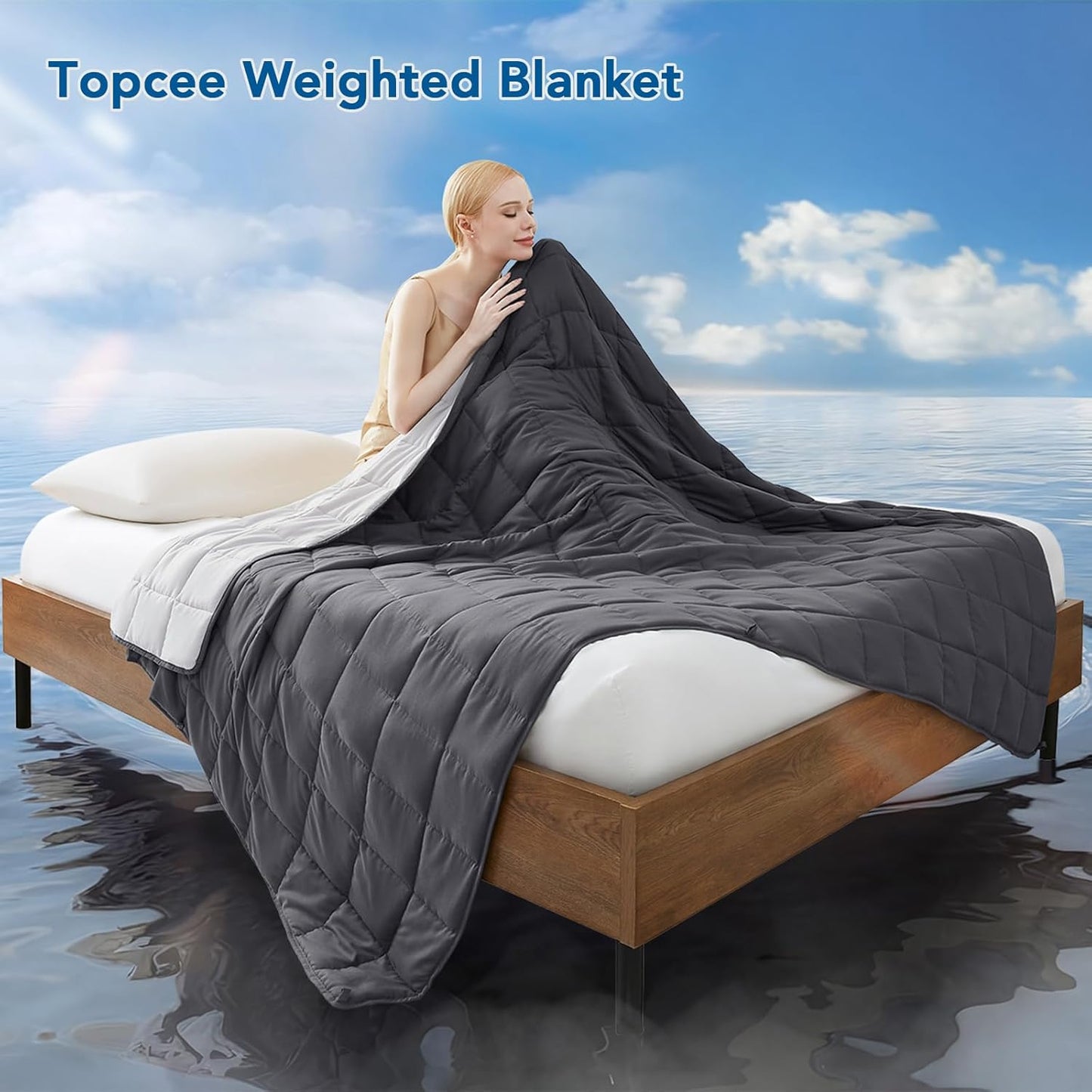 Weighted Blanket for Adults | Cooling Microfiber Breathable | Even Weight Distribution & Stress Relief