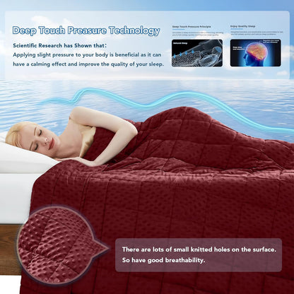 Weighted Blanket for Adults | Polka Dot Design | Cooling Microfiber Fabric | Stress Relief