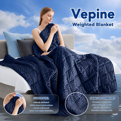 Weighted Blanket for Adults | Polka Dot Design | Cooling Microfiber Fabric | Stress Relief