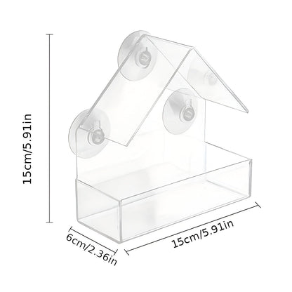 Window Bird Feeder | Clear Viewing Suction-Mount Design | Weatherproof & Durable