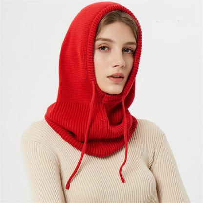 Winter Knit Hat | Hooded Drawstring Design | Wool | Travel-Friendly