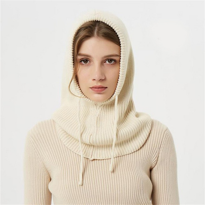 Winter Knit Hat | Hooded Drawstring Design | Wool | Travel-Friendly