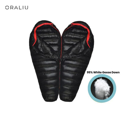 Winter Sleeping Bag | Down-Filled, Suitable to -20°C | Ripstop Nylon & Double Zipper