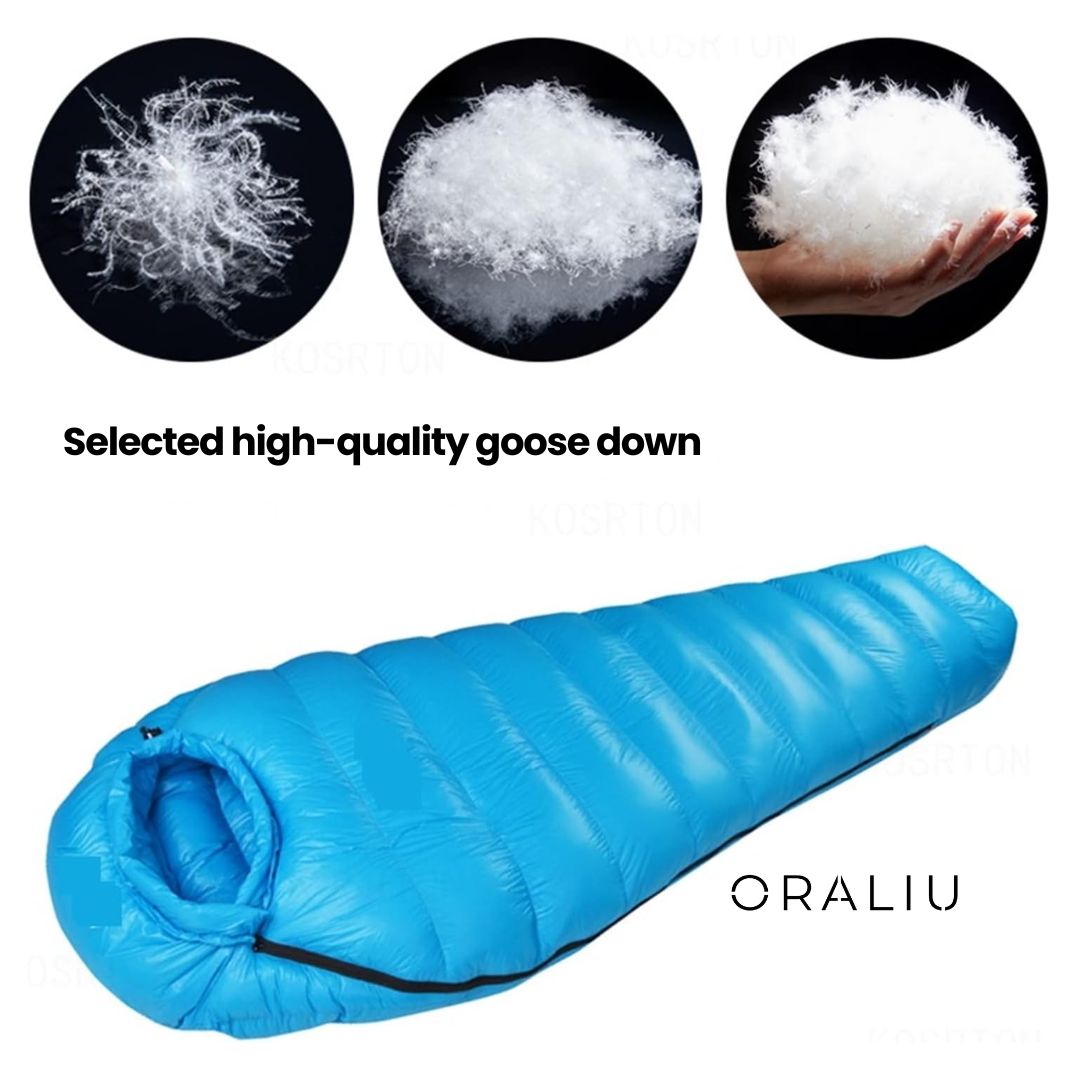 Winter Sleeping Bag | Down-Filled, Suitable to -20°C | Ripstop Nylon & Double Zipper