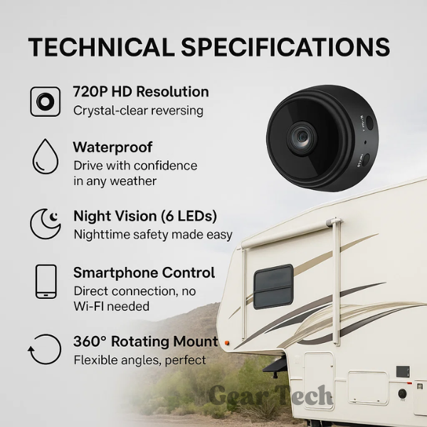 Wireless Backup Camera for RVs, Trucks & Trailers | HD Video & Night Vision | Waterproof