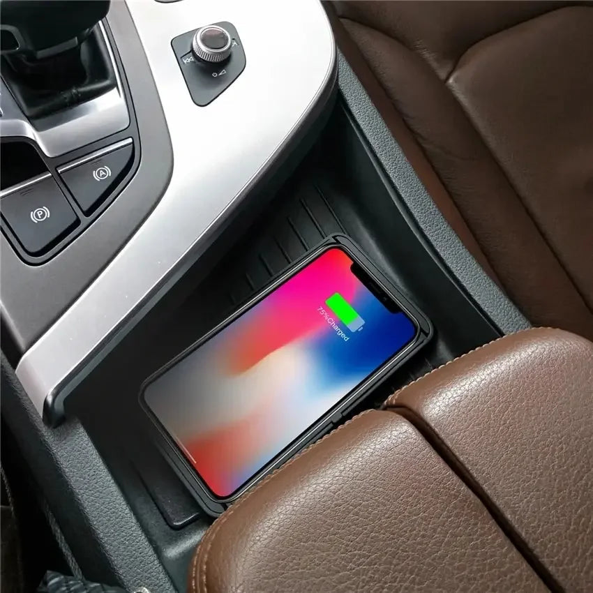 Wireless Charging Pad | 15W Fast Charging | Non-Slip Silicone Base & Ultra-Slim | Car & Home Use