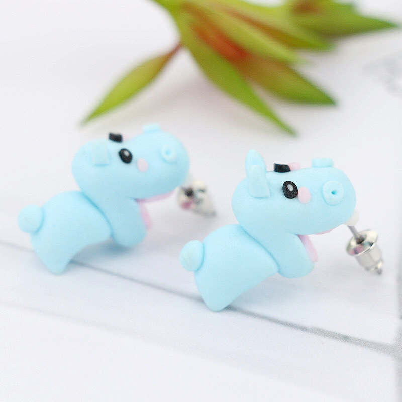 Women’s Animal Bite Earrings | Cute Polymer Clay Design | Surgical Steel Posts