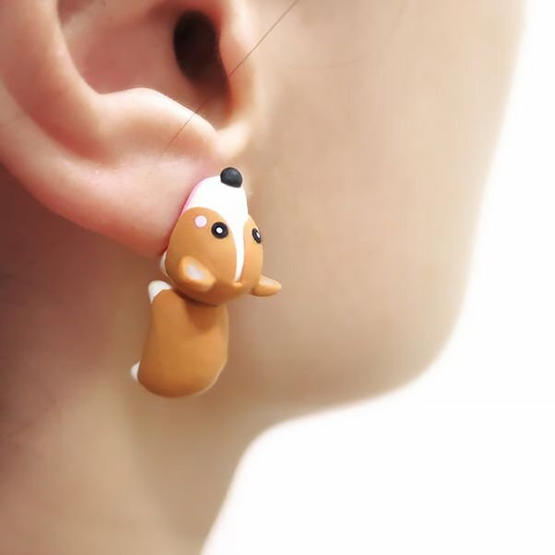 Women’s Animal Bite Earrings | Cute Polymer Clay Design | Surgical Steel Posts