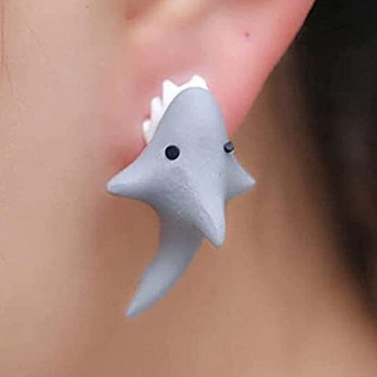Women’s Animal Bite Earrings | Cute Polymer Clay Design | Surgical Steel Posts