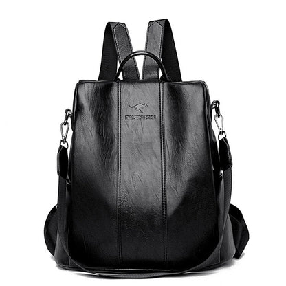 Women’s Anti-Theft Leather Backpack | Convertible Vintage Design | Multiple Pockets