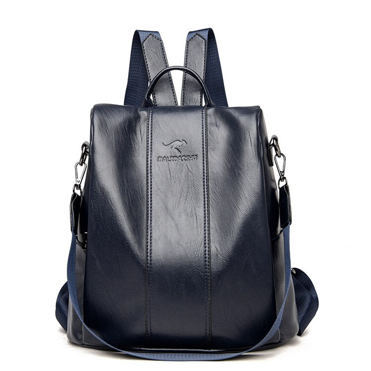 Women’s Anti-Theft Leather Backpack | Convertible Vintage Design | Multiple Pockets