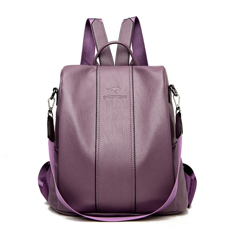 Women’s Anti-Theft Leather Backpack | Convertible Vintage Design | Multiple Pockets