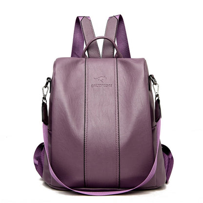Women’s Anti-Theft Leather Backpack | Convertible Vintage Design | Multiple Pockets