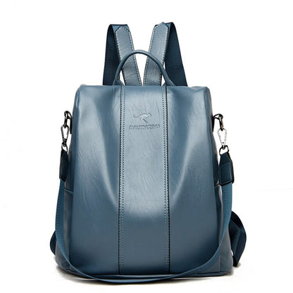Women’s Anti-Theft Leather Backpack | Convertible Vintage Design | Multiple Pockets