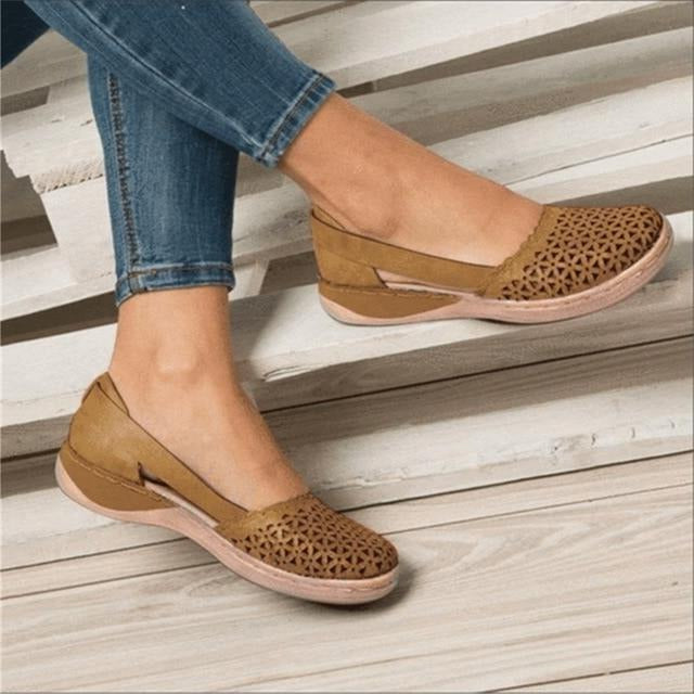 Women’s Bunion-Friendly Flats | Moccasin-Style Wide Toe Box & Flexible Insole | Non-Slip Sole