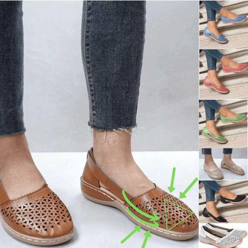 Women’s Bunion-Friendly Flats | Moccasin-Style Wide Toe Box & Flexible Insole | Non-Slip Sole