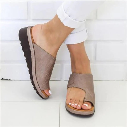 Women's Corrective Sandals | Cushioned Curved Sole, Low Heel | Side Padding & Alignment Support