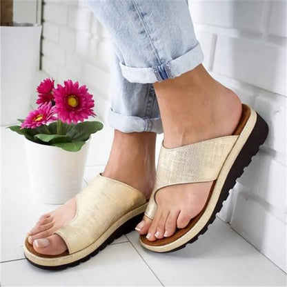 Women's Corrective Sandals | Cushioned Curved Sole, Low Heel | Side Padding & Alignment Support