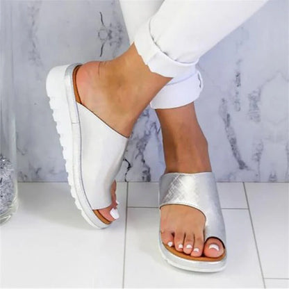 Women's Corrective Sandals | Cushioned Curved Sole, Low Heel | Side Padding & Alignment Support