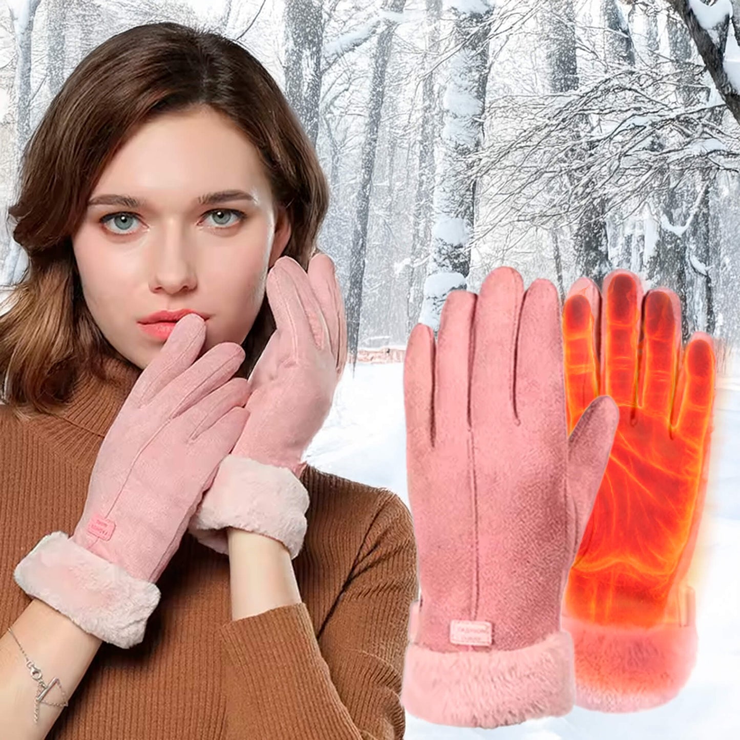 Women's Heated Gloves | USB Rechargeable | Touchscreen & Waterproof | Winter Warmth