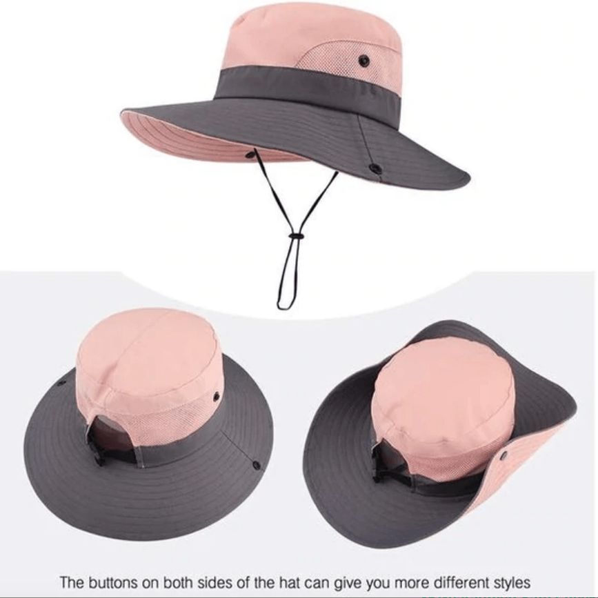 Women's Sun Hat | Foldable Packable | Ponytail Slot & Drawstring | UPF50+ Protection