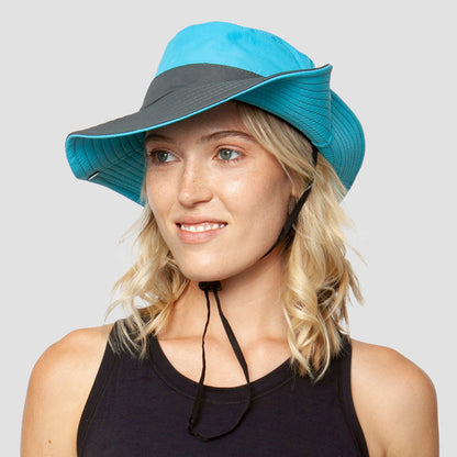 Women's Sun Hat | Foldable Packable | Ponytail Slot & Drawstring | UPF50+ Protection