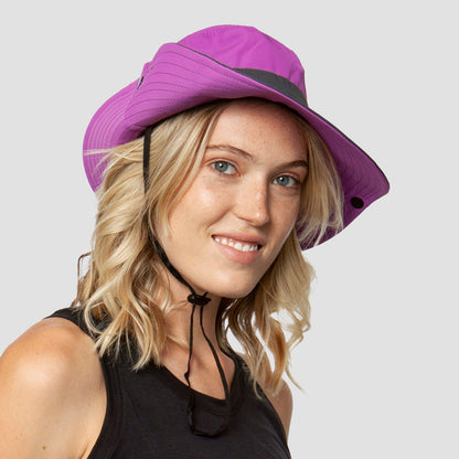 Women's Sun Hat | Foldable Packable | Ponytail Slot & Drawstring | UPF50+ Protection